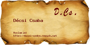 Décsi Csaba névjegykártya