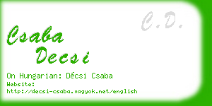 csaba decsi business card